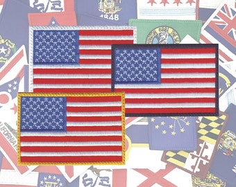 USA American Flag 3 Pack Embroidered Patch  (Yellow Black White)