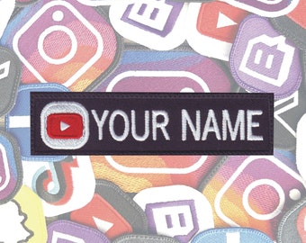 YouTube Personalized Embroidered Name Tag Patch logo Video Social Media