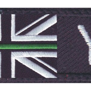 UK Thin Green Line Personalized Embroidered Name Tag Patch