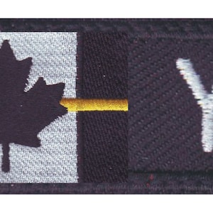 Canada Thin Yellow Line Personalized Embroidered Name Tag Patch