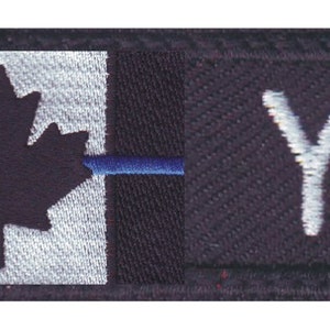 Canada Thin Blue Line Personalized Embroidered Name Tag Patch