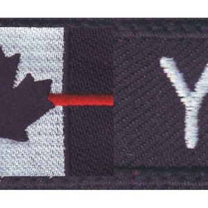 Canada Thin Red Line Personalized Embroidered Name Tag Patch