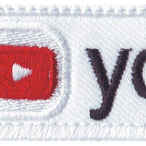 YouTube Logo Personalized Embroidered Name Tag Patch