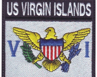 US VIRGIN ISLANDS FLAG PATCH St John Thomas Croix USVI w// VELCRO® Brand Fastener