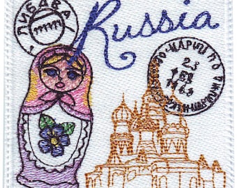 Russia Stamp Embroidered Patch