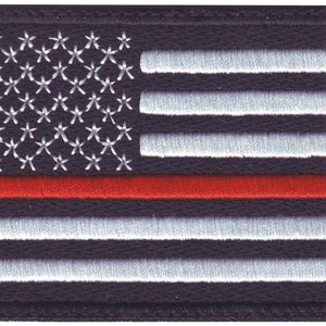 Thin Orange Line USA Flag Embroidered Patch