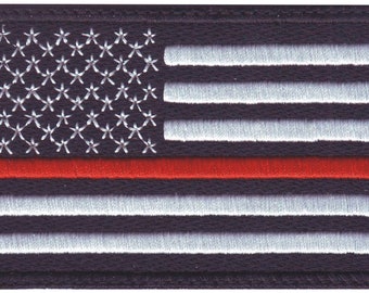 Thin Orange Line USA Flag Embroidered Patch