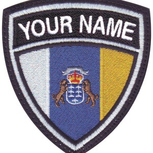 Canary Islands Flag Personalized Crest Flag name Embroidered Patch