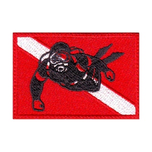 Scuba Diver Flag Embroidered Patch