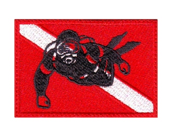 Scuba Diver Flag Embroidered Patch