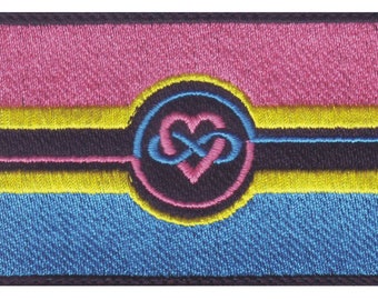 Panseksualna Poliamoryczna Nowa Flaga LGBTQIA+ Duma Flaga Haftowana Naszywka