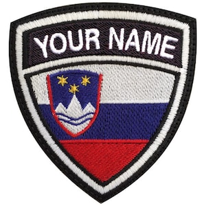 Slovenia Flag Personalized Crest Flag name Embroidered Patch
