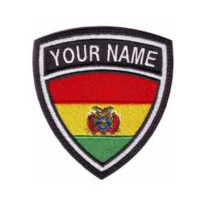 Emblema bordado com nome da bandeira do emblema da bandeira da Bolívia