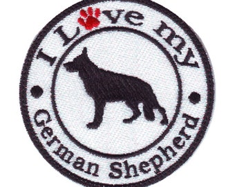 I Love My German Shepherd Embroidered Dog Patch