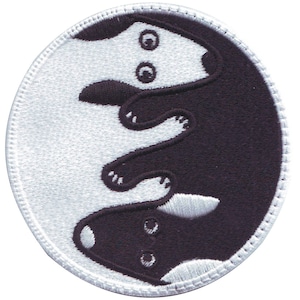Yin Yang Dog  Embroidered  Patch