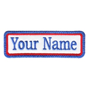 Rectangular 1 Line Personalized Embroidered Name Tag Patch (B)