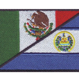 Mexico El salvador Flag Embroidered Patch