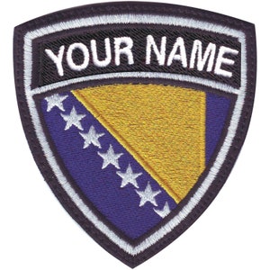 Bosnia Flag Personalized Crest Flag name Embroidered Patch