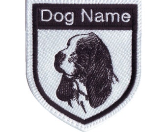 Basset Hound Personalized Dog Name Embroidered Sew On Patch