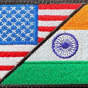 US / INDIA Flag Combo Embroidered Patch