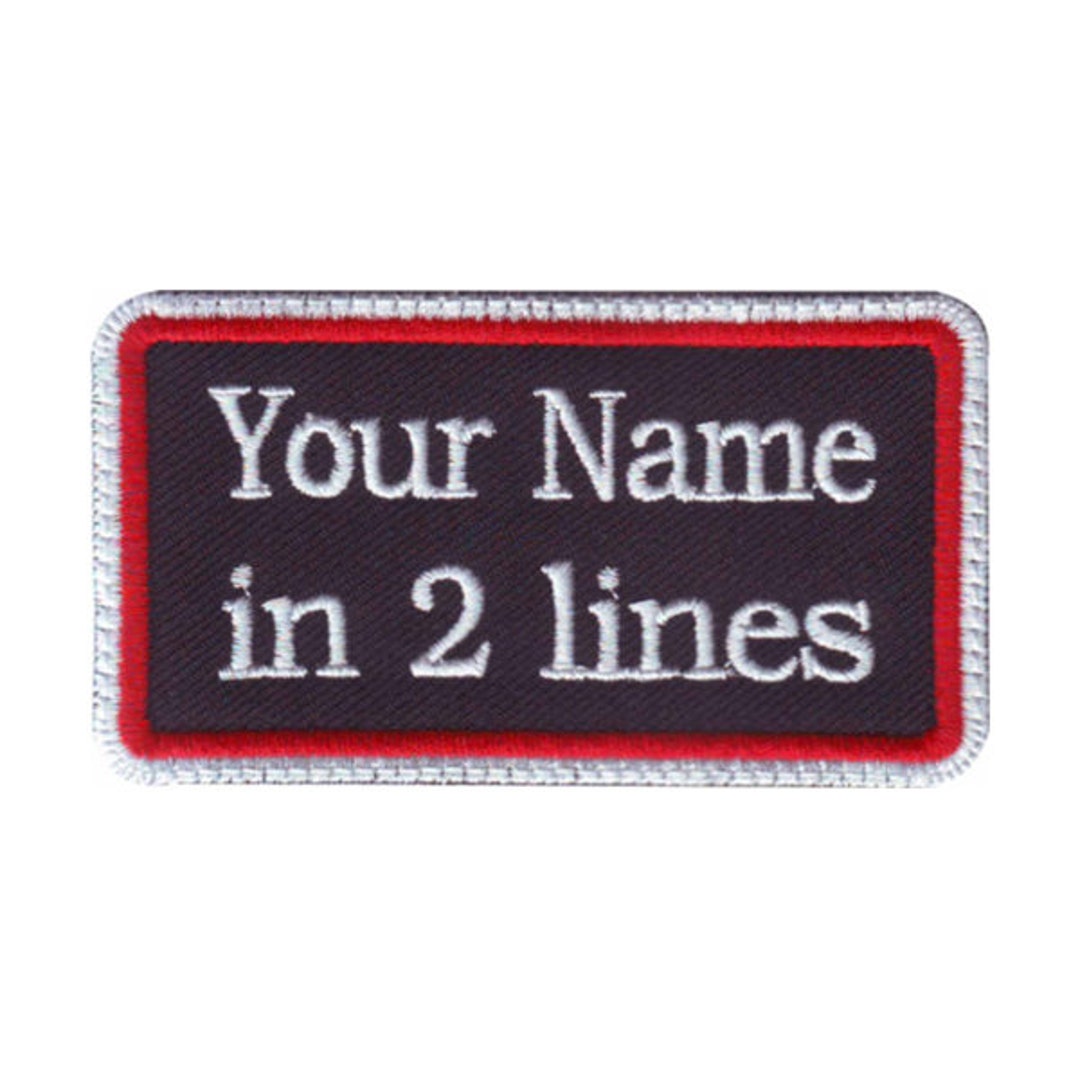 Rectangular 2 Line Personalized Embroidered Name Tag Patch (C) - Etsy