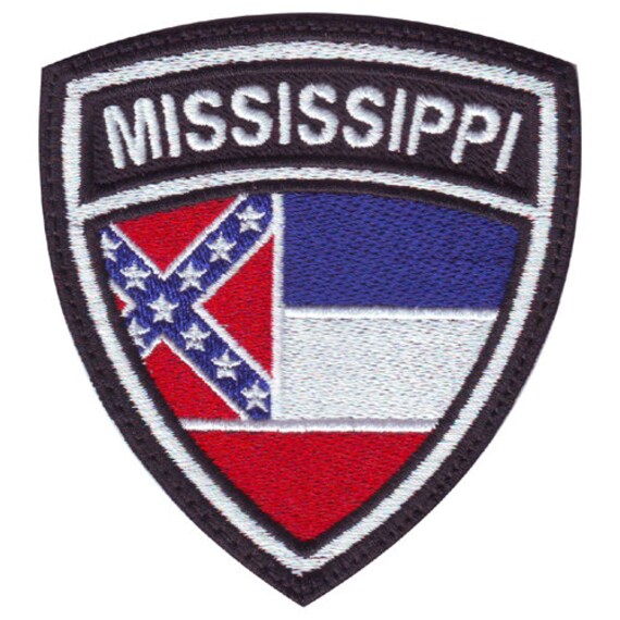Patch Coat of Arms Badge Flag Mississippi State USA US 70 x 45 mm Embroidered 