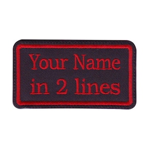Rectangular 2 Line Personalized Embroidered Name Tag Patch (D)