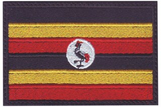 Toppa Termoadesiva Bandiera Uganda U24 - Dimensioni 9x6 Cm, Ricamo Luminoso, Applicabile A Caldo O Da Cucire Su Abbigliamento E Accessori