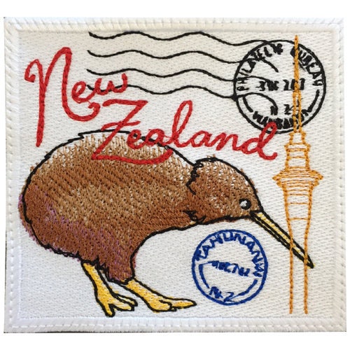 New Zealand Stamp Embroidered Patch Etsy