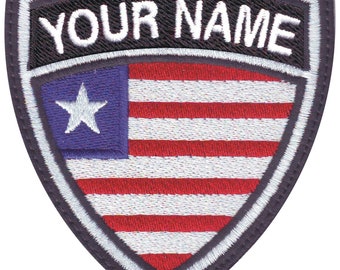 Liberia Afryka Zachodnia Spersonalizowany herb Flaga nazwa haftowana naszywka