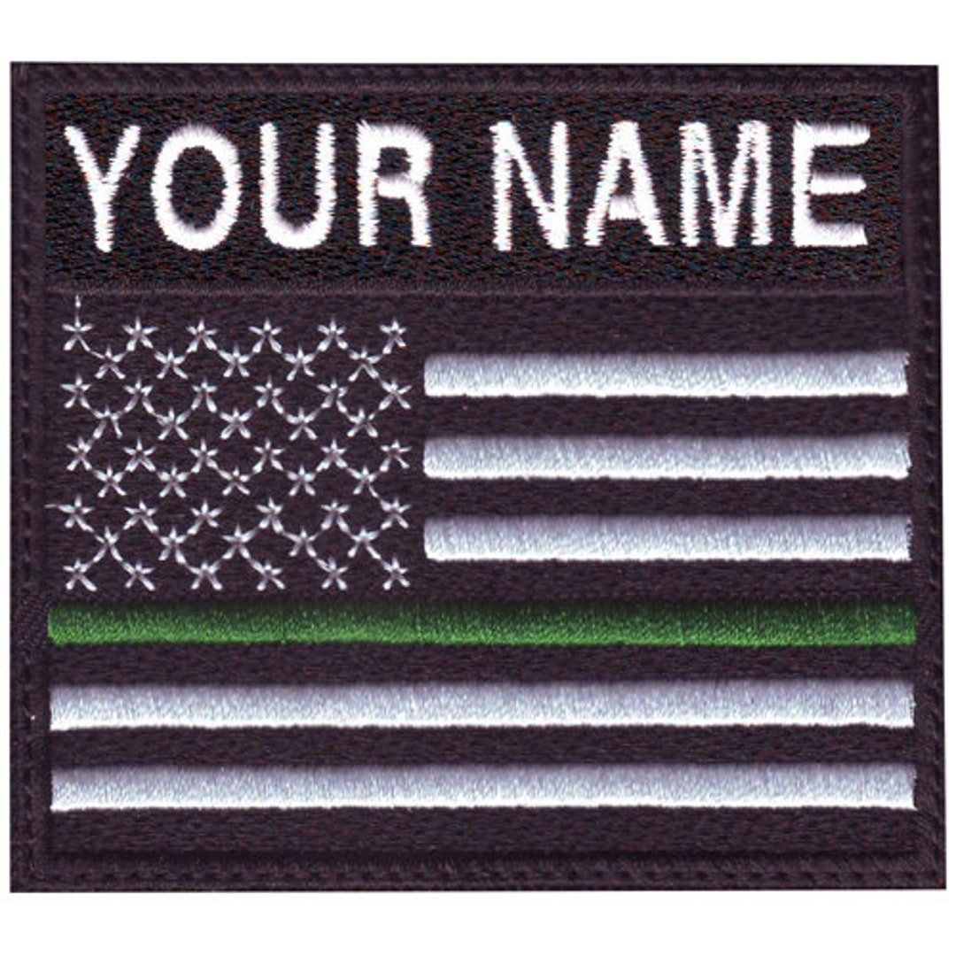 Thin Green Line USA Personalized Badge Flag Embroidered Patch Etsy