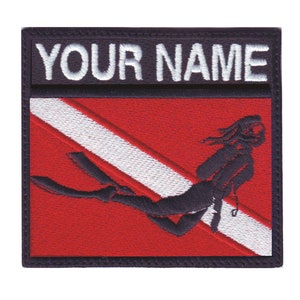 Scuba Diver Female Woman Custom Badge Flag Embroidered Patch