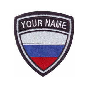 Russland Flagge Personalisierte Wappen Fahne Name Bestickter Aufnäher