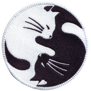 Yin Yang Cat Embroidered  Patch