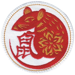 Chinese Zodiac Rat Embroidered Patch