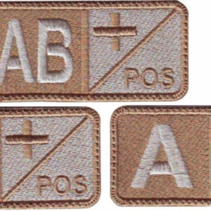 Blutgruppe Sand Bestickter Aufnäher