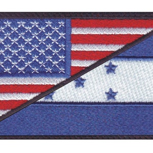 Honduras Flag  US / Honduras USA  Embroidered Patch