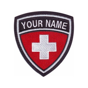 Switzerland Flag Personalized Crest Flag name Embroidered Patch
