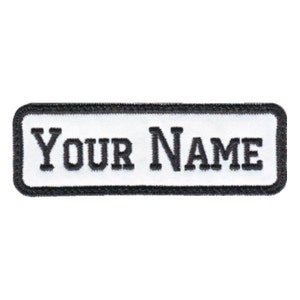 Rectangular 1 Line Custom Embroidered Name Tag Patch (E)