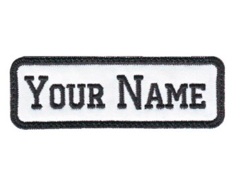 Rectangular 1 Line Custom Embroidered Name Tag Patch (E)