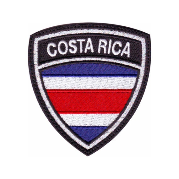 Parche De Bandera De La República De Costa Rica Bordado Con Apliques Para Coser En El Emblema Nacional De Costa Rica
