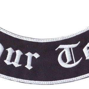 Personalized Embroidered Bottom Rocker Patch from 4&quot; to 11&quot;  ( A )