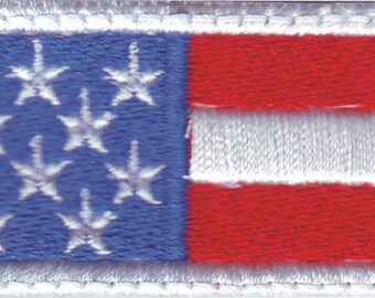 Naszywka z haftowaną nazwą i flagą USA