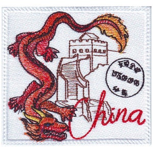 China Stamp Embroidered Patch