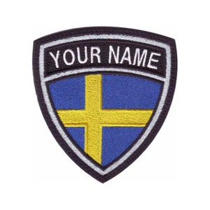 Sweden Flag Personalized Crest Flag name Embroidered Patch