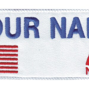 US Flag & Blood Type Embroidered Patch - white-