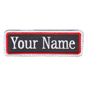 Rectangular 1 Line Personalized Embroidered Name Tag Patch (C)