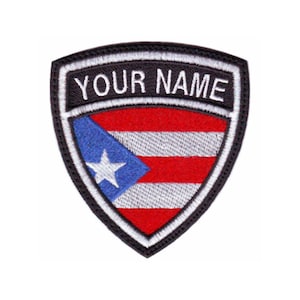 Puerto Rico Custom Crest Flag name Embroidered Patch