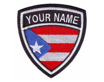 Puerto Rico Custom Crest Flag name Embroidered Patch