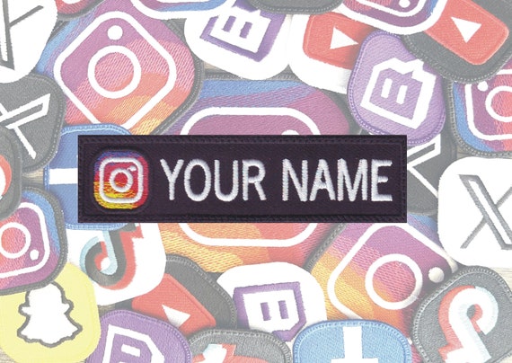 Instagram Personalized Embroidered Name Tag Patch logo IG Social Media